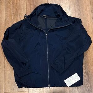 NWT women’s athleta medium navy blue rise windbreaker jacket